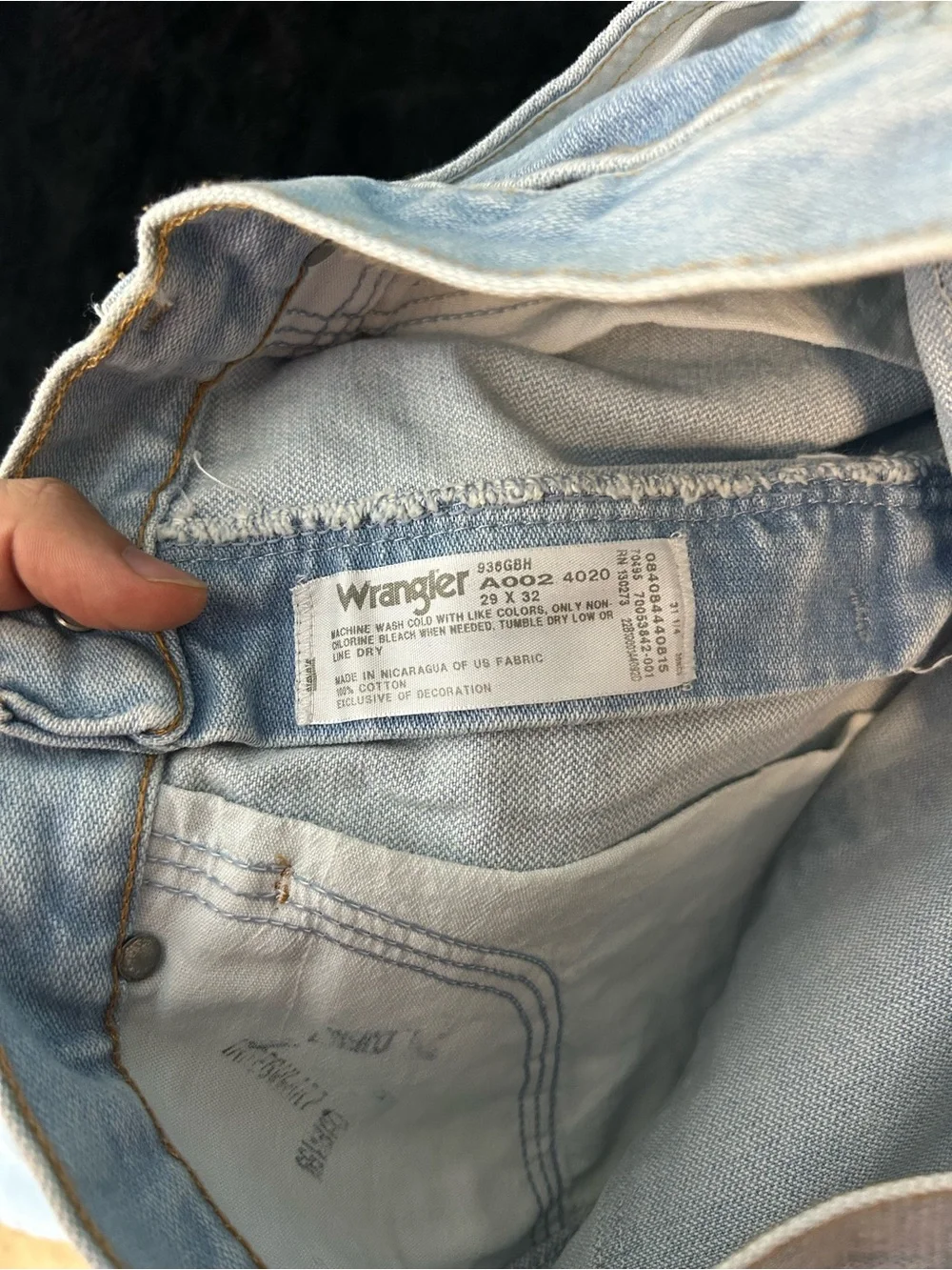 Wrangler 936 Cowboy Cut Slim Fit Jeans Men's 100% Cotton Light Wash Size 29x32